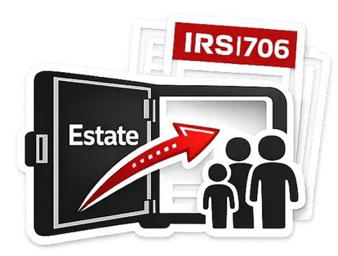 Valuation icon for federal estate tax reporting and IRS Form 706 compliance