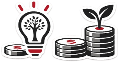 A rocket ship launching from a bar chart; Alt Text: Valuation icon for startup seed rounds, Series A, and 409A compliance.